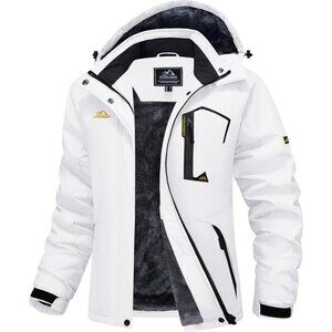 Women's White Como Ski Jacket Waterproof Jacket Windproof Winter Coats